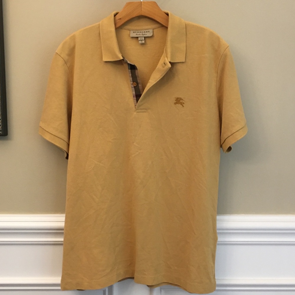 NWOT Men’s BURBERRY Checked Placket Short Sleeve Polo Shirt